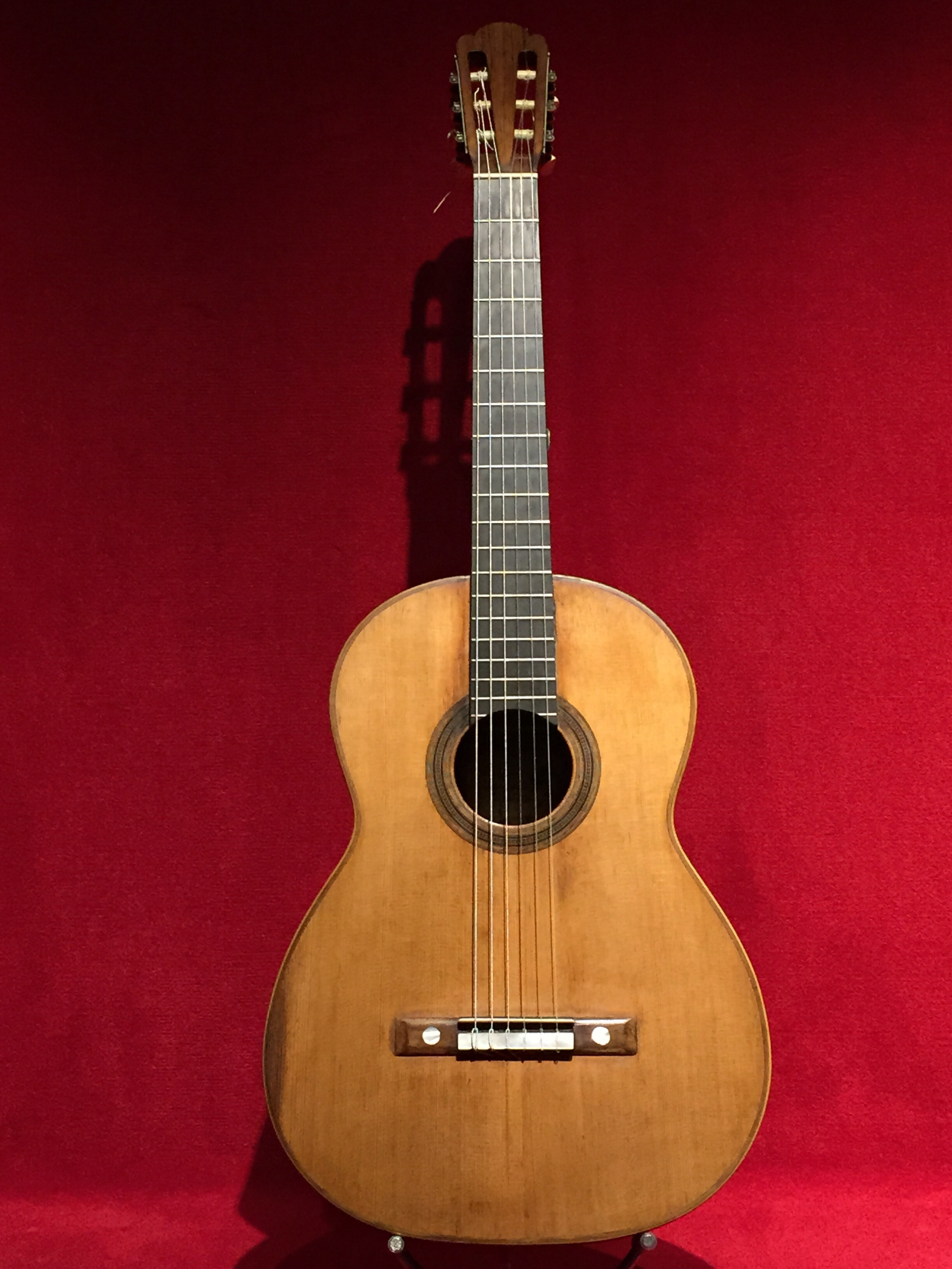 Antonio de Torres Classical Guitar A surviving classical guitar built by Antonio de Torres Jurado. His instruments set the foundation for the modern Spanish guitar, emphasizing the importance of the soundboard, the condition of the wood, and the way it was worked. This example reflects the approach that shaped his legacy.