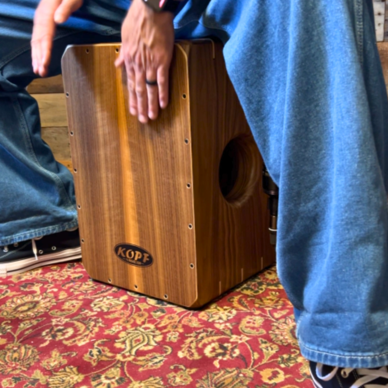 This Walnut cajon captures how Kopf Percussion’s philosophy comes to life—tradition as the byproduct of refinement and intention.