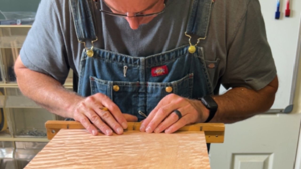 Steve Head working in the Kopf Percussion workshop, carefully handcrafting a cajon. Each drum is built with intention, honoring the life of the wood and the rhythm it will carry forward.