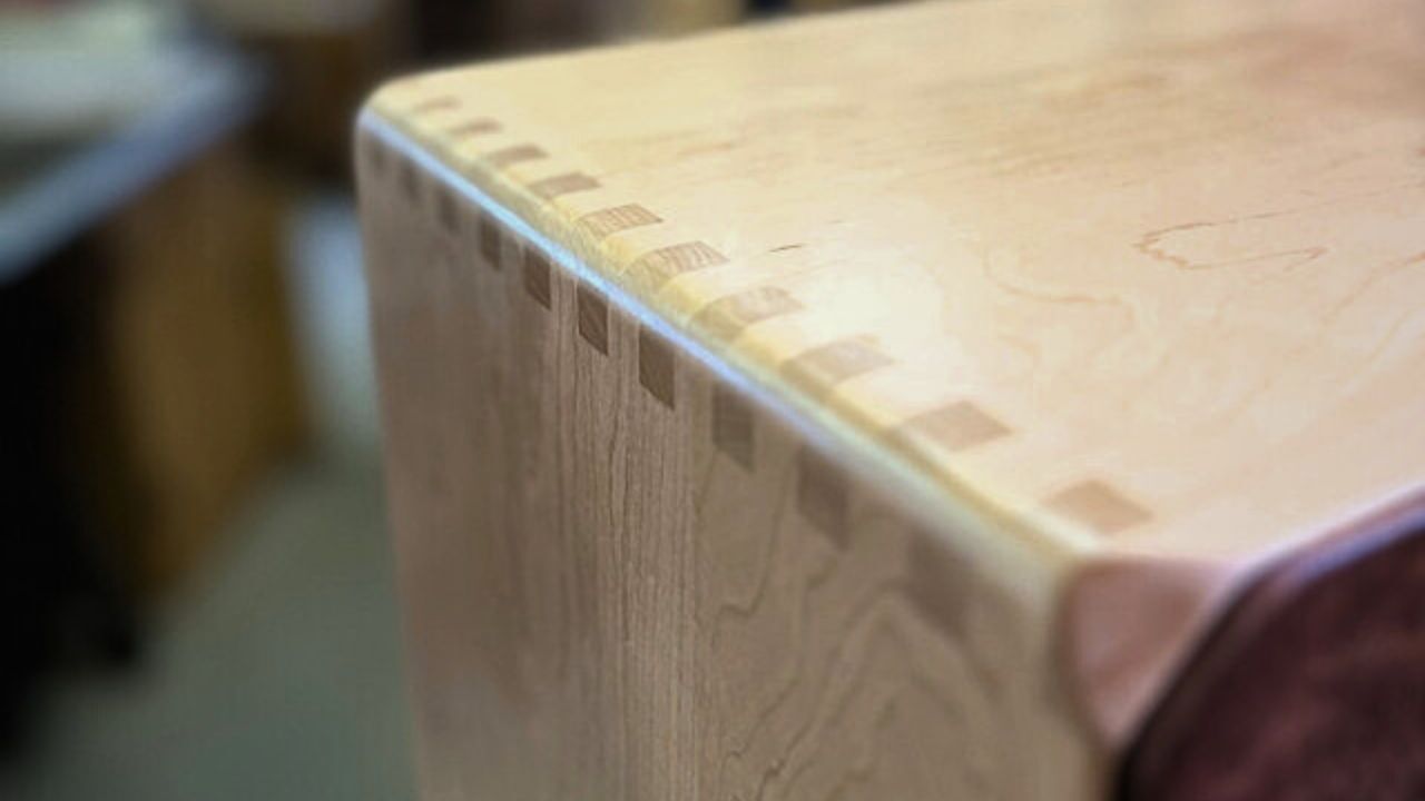 A detailed look at the precise box-joint joinery used by Stephen Kopf at Kopf Percussion Studio. This traditional woodworking method is chosen not for nostalgia, but for its proven strength, clean lines, and lasting reliability in handcrafted cajon construction.